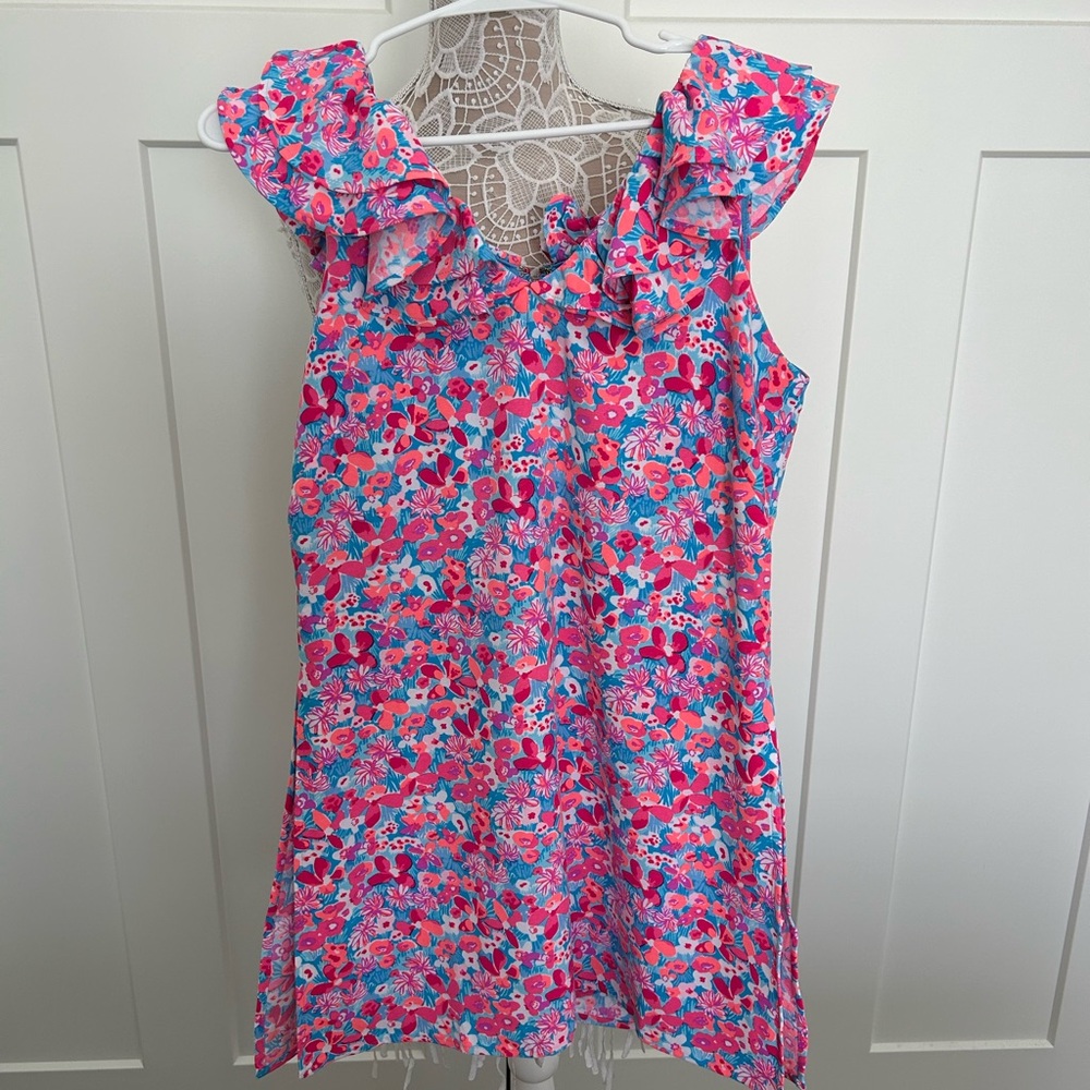 Lily Pulitzer Floral Sleeveless Romper in Pink and Blue